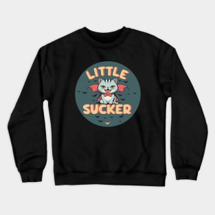 cute dracula cat - little sucker Crewneck Sweatshirt